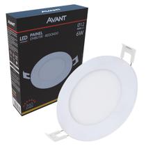 Kit 5 Plafon Redondo Embutir 6W Branco Quente 3000k Amarelo