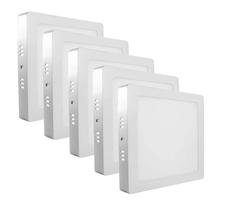 Kit 5 Plafon Sobrepor Luminária Led Quadrado 18w Bivolt Avant