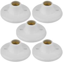 Kit 5 Plafon Soquete Encaixe Bocal E27 100w Branco Blumenau Kit 5 Plafon Soquete Encaixe Bocal E27 100w Branco Blumenau