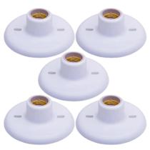 Kit 5 plafon suporte lampada bocal branco porcelana