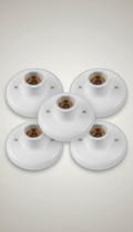 Kit 5 Plafons com Receptáculo Branco 100W