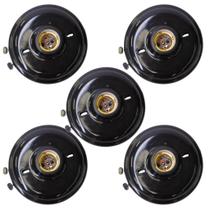 Kit 5 Plafons Plafonier Redondos Pretos E27 com Bocal de Porcelana 100W - Iluminação Residencial e Comercial Kit 5 Plafons Plafonier Redondos Pretos E27 com Bocal de Porcelana 100W - Iluminação Residencial e Comercial