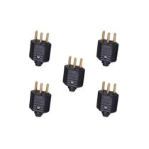 Kit 5 Plug 2P+T 10A 250V PB Preto Margirius