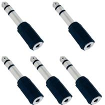 Kit 5 Plug Adaptador P2 Femea X P10 Macho Estereo