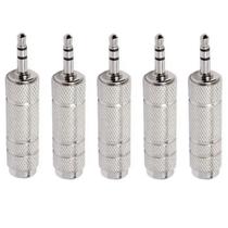 Kit 5 Plug Adaptador P2/jack St Conector Fone Stéreo Cromado Kit 5 Plug Adaptador P2/jack St Conector Fone Stéreo Cromado