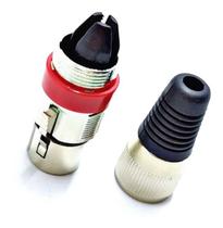 Kit 5 Plug Cannon Fêmea Profissional Vermelho SB