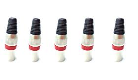 Kit 5 Plug Cannon Macho Profissional Vm Vermelho Sb 052087N