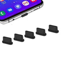 Kit 5 Plug de poeira para celular USB tipo C Silicone anti sujeira durabilidade maior Kit 5 Plug de poeira para celular USB tipo C Silicone anti sujeira durabilidade maior