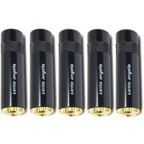 Kit 5 Plug Jack P2 Estéreo Femea Para Cabo Santo Angelo