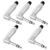 Kit 5 Plug P10 Em L 90 Graus Stereo Macho De Cabo - P10 90