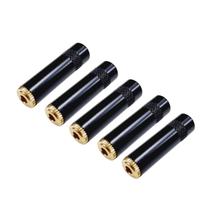 Kit 5 Plug P2 Fêmea Estéreo Jack Profissional Dourado Mxt