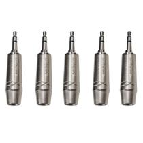 Kit 5 Plug P2 Macho Estéreo Metal Prof Para Celular Mesmo com Capa
