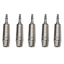 Kit 5 Plug P2 Macho Estéreo Metal Prof Para Celular