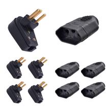 Kit 5 Plug Pino Macho 10a 2P+T 90º com 5 Tomada Fêmea 10a - Ilumi