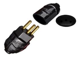 Kit 5 Plug Pino Macho 20a 2p+t + 5 Tomada Fêmea 20a Preto FLP