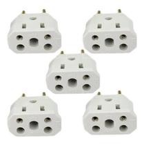 Kit 5 Plugs Adaptador Tomada Bob Esponja 10A/20A 3/2Pinos