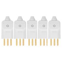 Kit 5 plugue macho 10a 2p+t 180 250v margirius branco