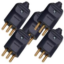 Kit 5 plugue macho 2p+t 20a pt com prensa cabo margirius
