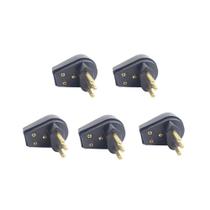 Kit 5 Plugue Macho Gigante 3 Pinos 2P+T 20A Preto - Ilumi