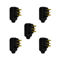 Kit 5 Plugue Macho Pial Legrand 2P+T 10A 250V Preto 615911