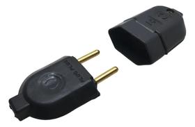 Kit 5 Plugue Pino Macho 10a 2p + 5 Tomada Fêmea 10a Preto Kit 5 Plugue Pino Macho 10a 2p + 5 Tomada Fêmea 10a Preto