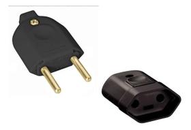 Kit 5 Plugue Pino Macho + Plugue Fêmea 2p 10a Tramontina