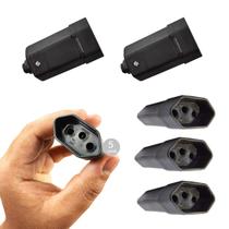 Kit 5 Plugues Adaptador Tomada Fêmea Preto Extensão 10a 2P+T Kit 5 Plugues Adaptador Tomada Fêmea Preto Extensão 10a 2P+T