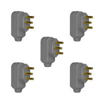 Kit 5 Plugues Macho Pial Legrand 2P+T 10A 250V Cinza 615921