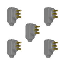 Kit 5 Plugues Macho Pial Legrand 2P+T 20A 250V Cianza 615973