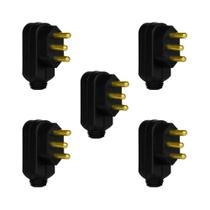 Kit 5 Plugues Macho Pial Legrand 2P+T 20A 250V Preto 615953