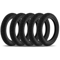 Kit 5 Pneus Moto Aro 14 Biz Pop Pro Tork 80x100-14 Traseiro