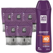 Kit 5 Pó Descolorante Ametista + Oxigenada 40 Volumes 900ml Grande Profissional 8 Tons Yama 300g