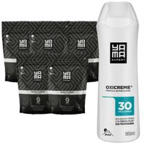 Kit 5 Pó Descolorante Black Carbon + Oxigenada 30 Volumes 900ml Grande Profissional 8 Tons Yama 300g Kit 5 Pó Descolorante Black Carbon + Oxigenada 30 Volumes 900ml Grande Profissional 8 Tons Yama 300g