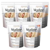 Kit 5 Pó Descolorante Branco Profissional Soft White 9 Tons Efeito Rápido Maxilluring Pouch 300g