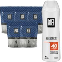 Kit 5 Pó Descolorante Platinado + Oxigenada 40 Volumes 900ml Grande Profissional 8 Tons Yama 300g Kit 5 Pó Descolorante Platinado + Oxigenada 40 Volumes 900ml Grande Profissional 8 Tons Yama 300g