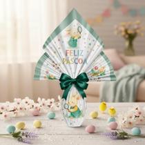 kit 5 Poli Pratic Páscoa (150gr)+ 5 Laços Fácil Verde+ 5 Tag Páscoa - Ovos de Páscoa, Lembrancinhas
