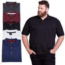 Kit 5 Polo Masculina Plus Size Algodão Extra Grande