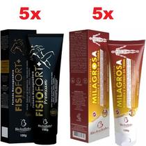 Kit 5 Pomada FisioFort Premium 150g + 5 Pomada Milagrosa