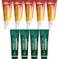 Kit 5 Pomada Massageadora Milagrosa 150g + 4 Pomada Massageadora Fisiofort 150g