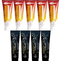 Kit 5 Pomada Massageadora Milagrosa 150g + 4 Pomada Massageadora Fisiofort Premium 150g