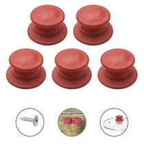Kit 5 Pomel Pegador Puxador Para Tampa Premium - Vermelho