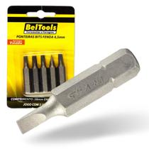 Kit 5 Ponta Bit Fenda CV 38mm x 5/16 x 4,5mm Beltools