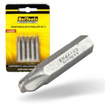 Kit 5 Ponta Bit Phillips CV 38mm x 1/4 x N3 Beltools