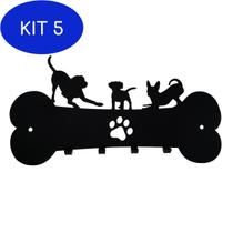 Kit 5 Porta Chaves 3 Cachorros Pata - Kw Parts