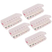 Kit 5 Porta Comprimidos Noite e Dia Organizador Semanal de Medicamentos Sanremo Prático