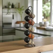 Kit 5 Porta Condimentos Temperos Haste Vertical Pote Vidro