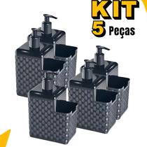 Kit 5 Porta Detergente e Sabão 2 em 1 com Suporte para Esponja C/ Bico Dosador Kit 5 Porta Detergente e Sabão 2 em 1 com Suporte para Esponja C/ Bico Dosador