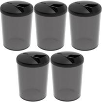 Kit 5 Porta Farofa Temperos Farinheiras com Tampa 400ml Fumê Recipientes de Condimentos Kit 5 Porta Farofa Temperos Farinheiras com Tampa 400ml Fumê Recipientes de Condimentos