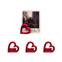 Kit 5 Porta Fotos Coração Suporte Decorativo para Polaroid, Mesa, e Presente Criativo