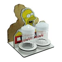 Kit 5 Porta Guardanapo Com Saleiro e Paliteiro Duff Laser Mdf Madeira Adesivado